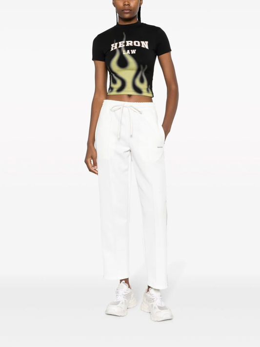 logo-embroidered striped track pants