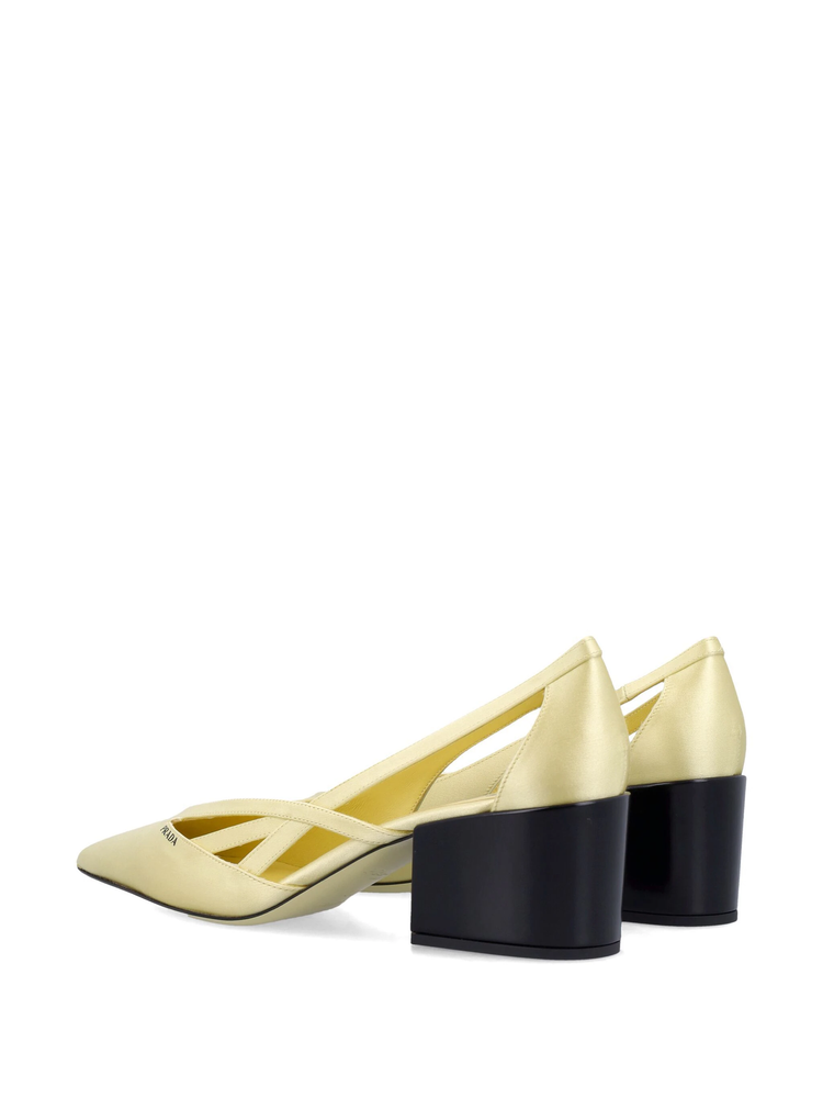 55mm satin cut-out pumps