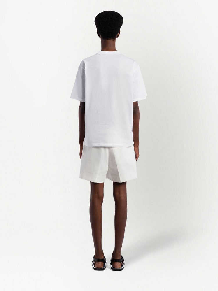 raised logo round-neck T-shirt