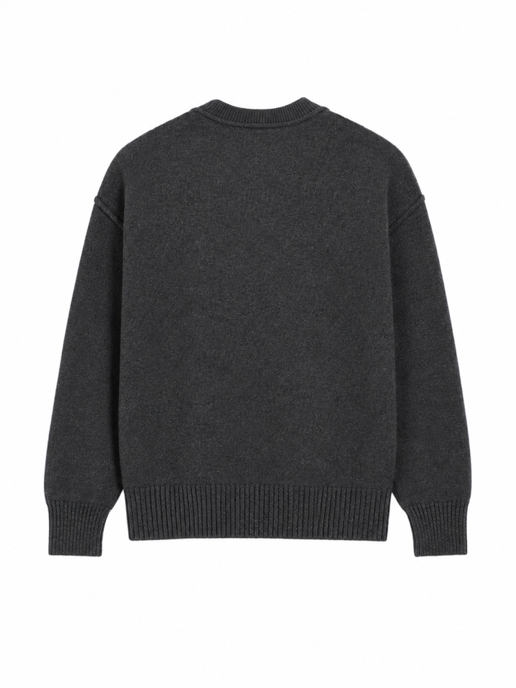 V NECK CARDIGAN WITH CONTRASTED AMI DE COEUR