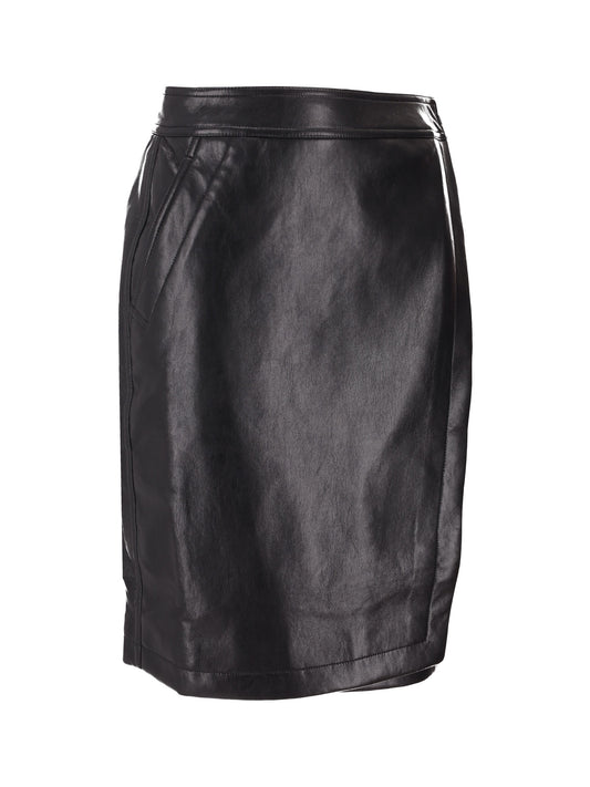 ALANIS SKIRT - BLACK RECYCLED LEATHER
