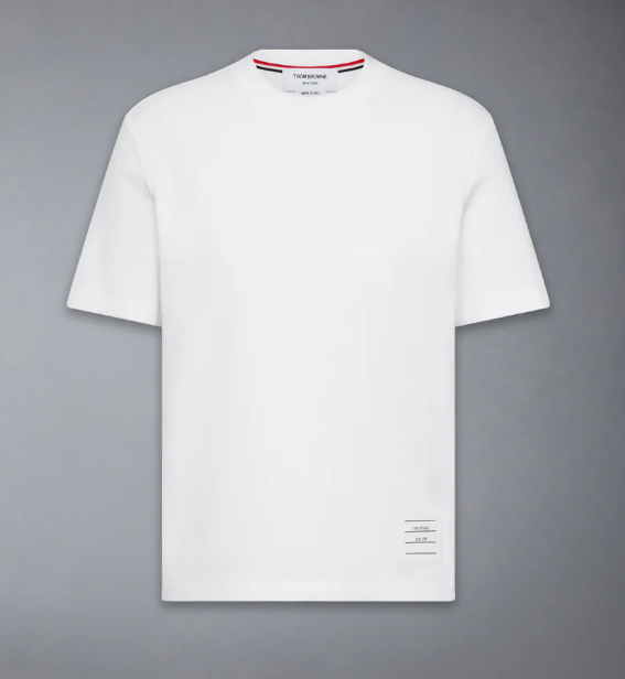 SHORT SLEEVE TEE W/ ENGINEERED 4 BAR STRIPE IN CLASSIC PIQUE