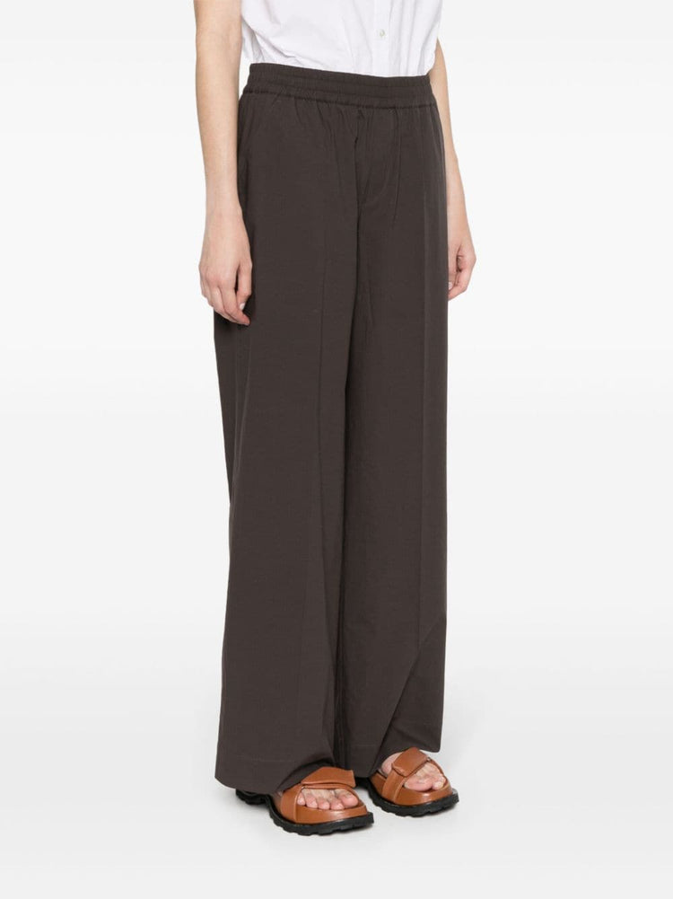pressed-crease straight trousers