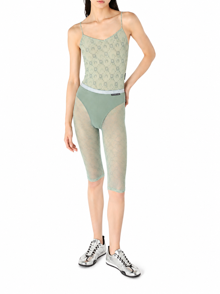 MOONOGRAM MESH FLOCK STRAPS TOP