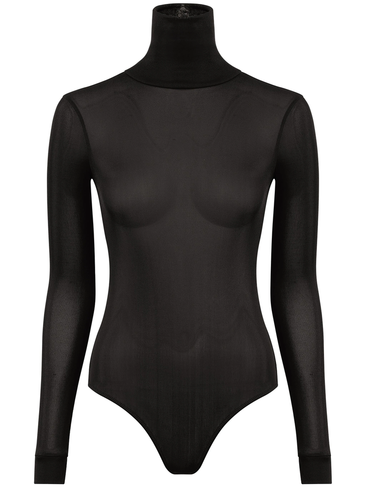 roll-neck long-sleeve bodysuit