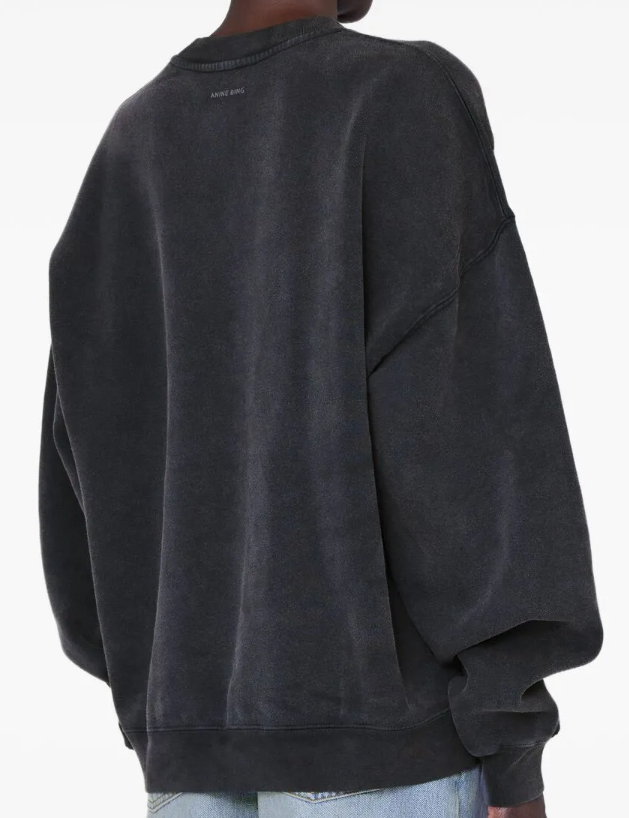 MILES SWEATSHIRT ANINE BING LEOPARD - WASHED BLACK