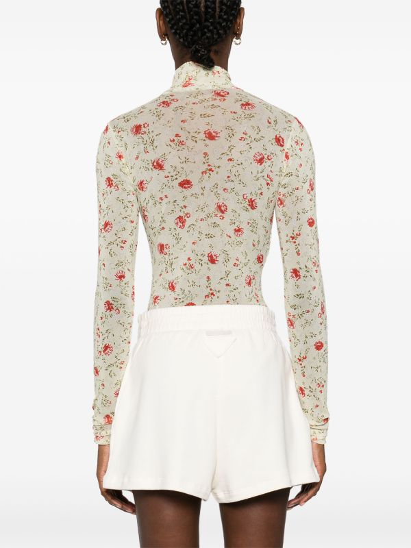 floral mesh bodysuit