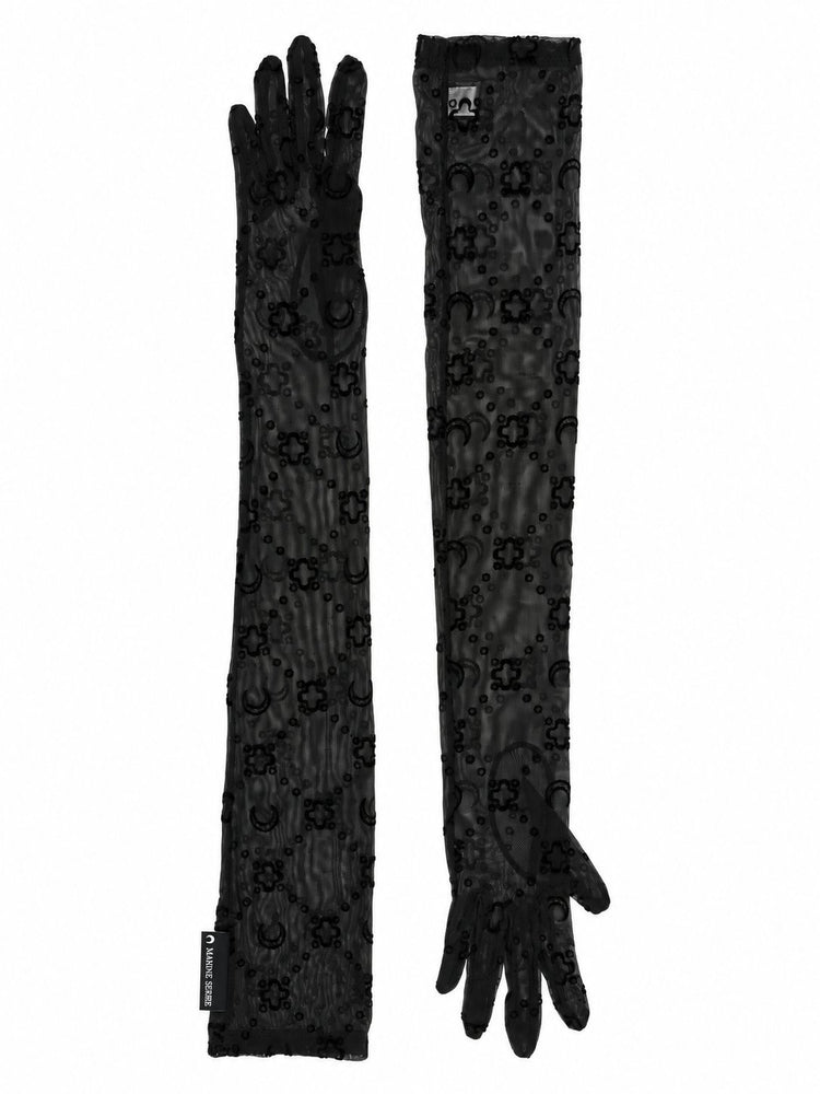 MOONOGRAM MESH FLOCK LONG GLOVES