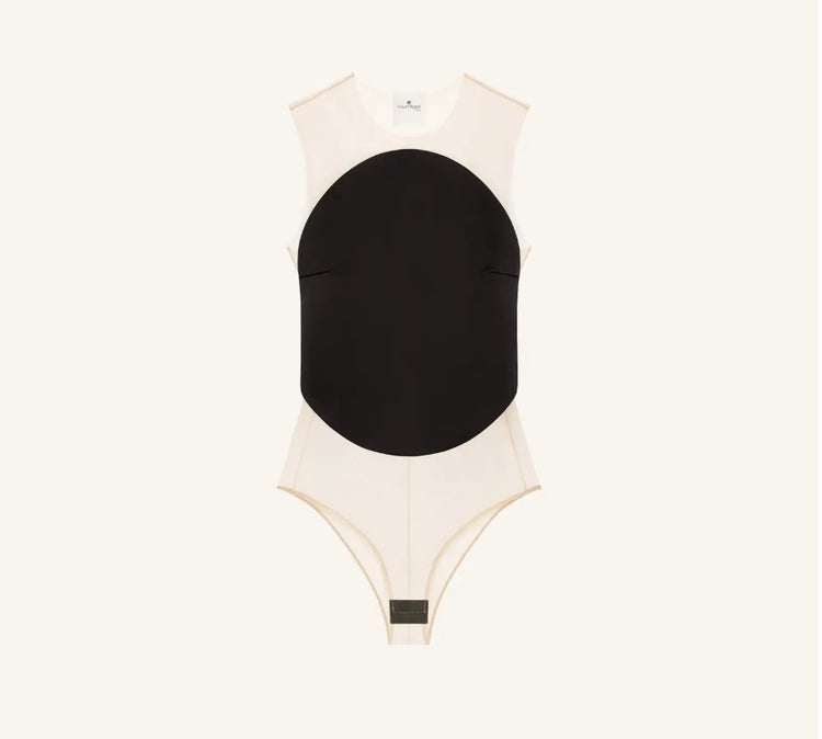 BODYSUIT ILLUSION CIRCLE SATIN