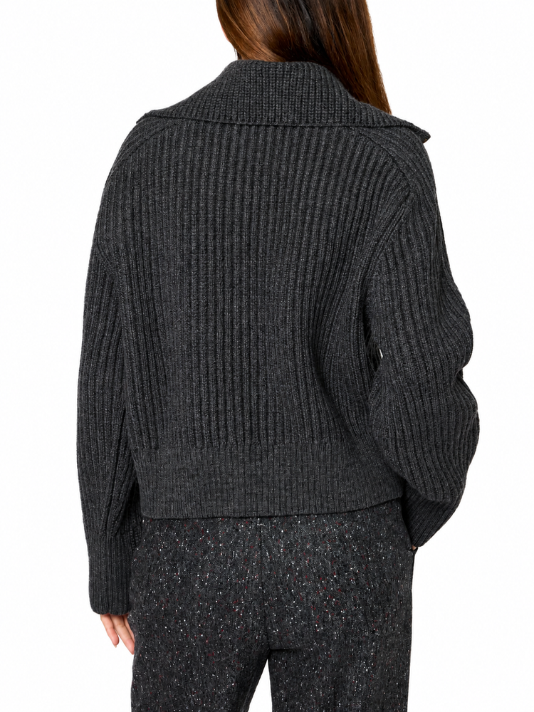 WOMENS KNITTED CARDI ZIP THRU