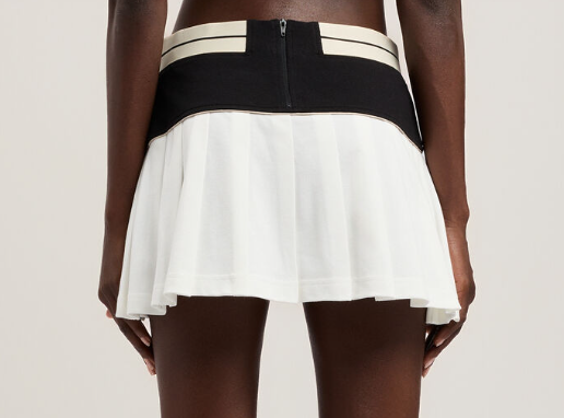 LOGO STRAIGHT PLEATED SKIRT