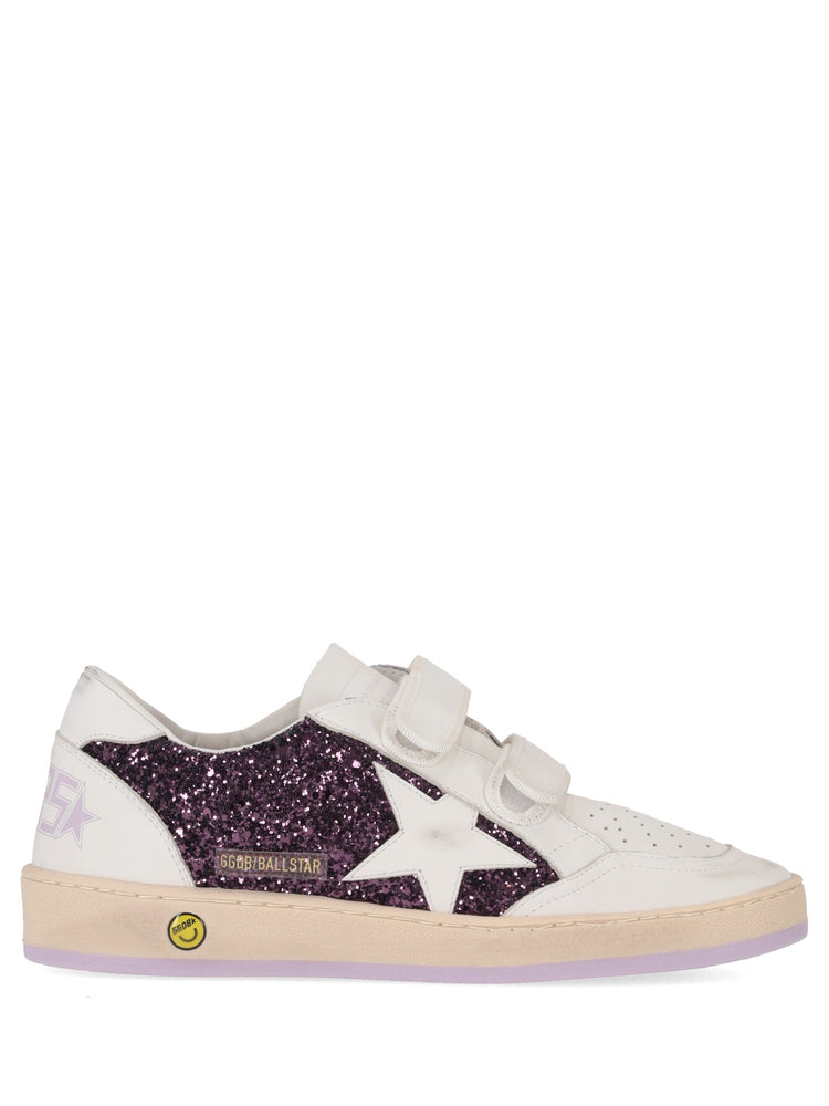 BALLSTAR STRAP GLITTER UPPER LEATHER TOE STRAP STAR HEEL AND SPUR