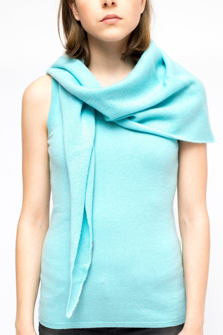 LA Rose kefia cashmere turchese