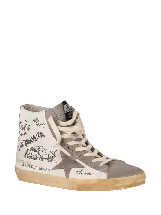 FRANCY NAPPA UPPER SUEDE TOE STAR AND LIST WITH JOURNEY PRINT