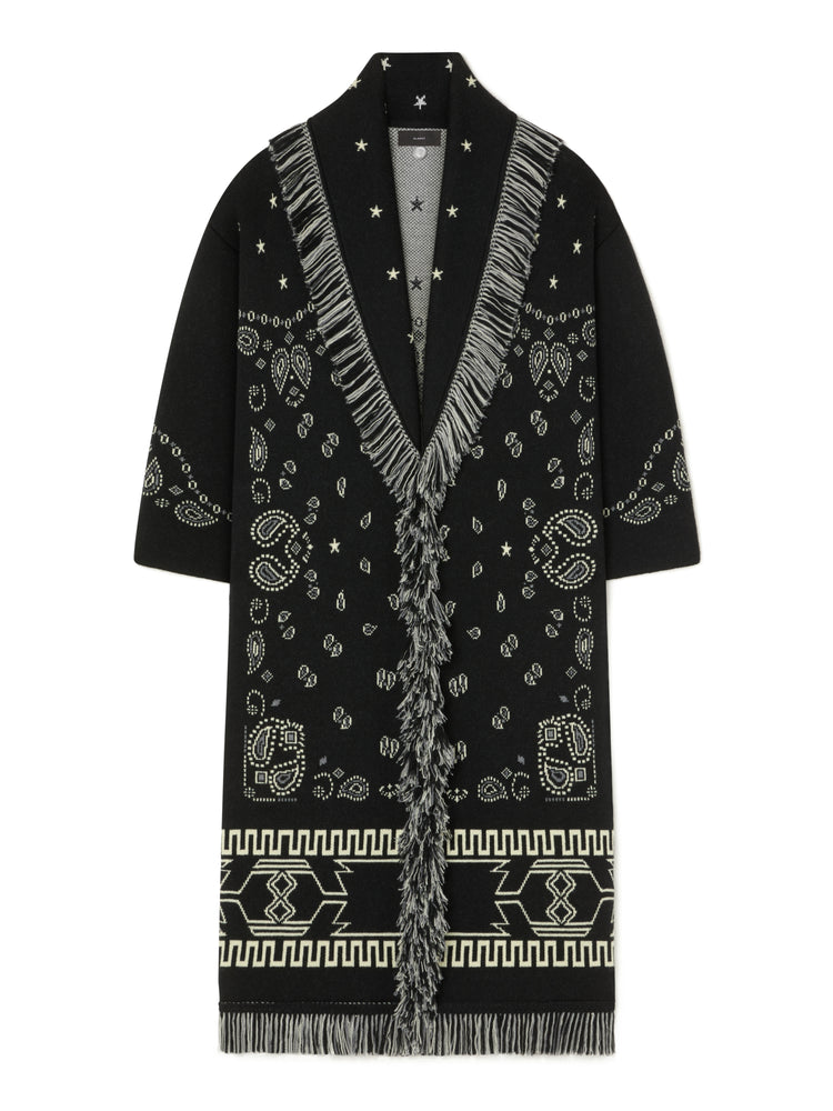BANDANA JACQUARD COAT BLACK/MULTICOLOR