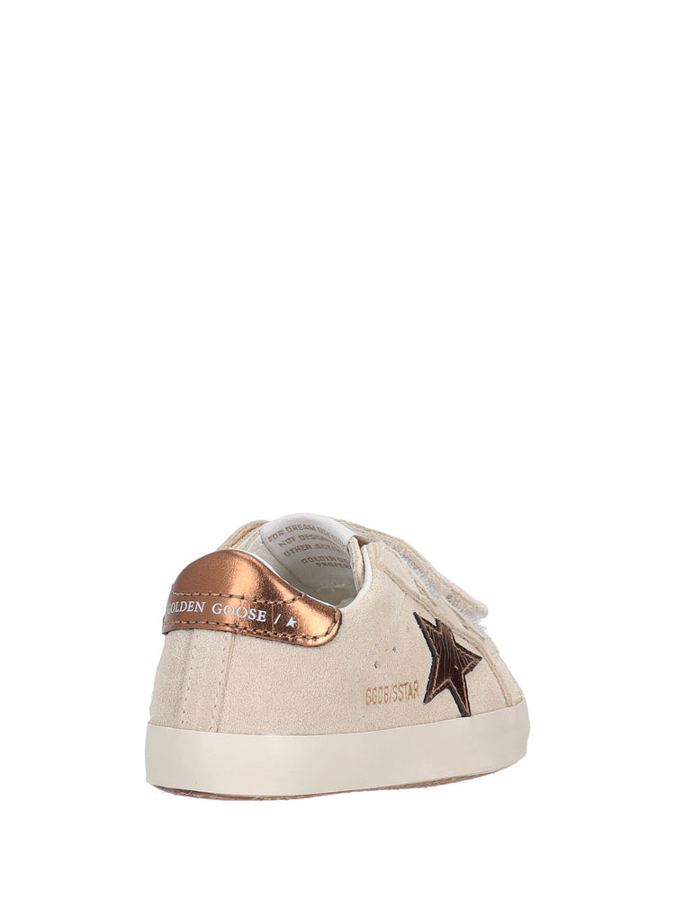 BABY SCHOOL SUEDE UPPER TOE AND STRAP LAMINATED STAR AND HEEL
