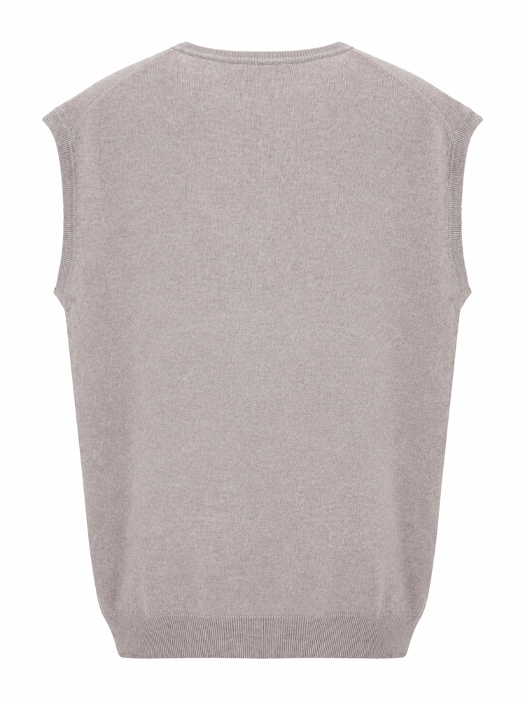 LA ROSE knitwear gilet oversize sabbia