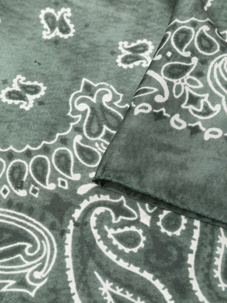 GOLDEN FOULARD PAISLEY PRINT SILK