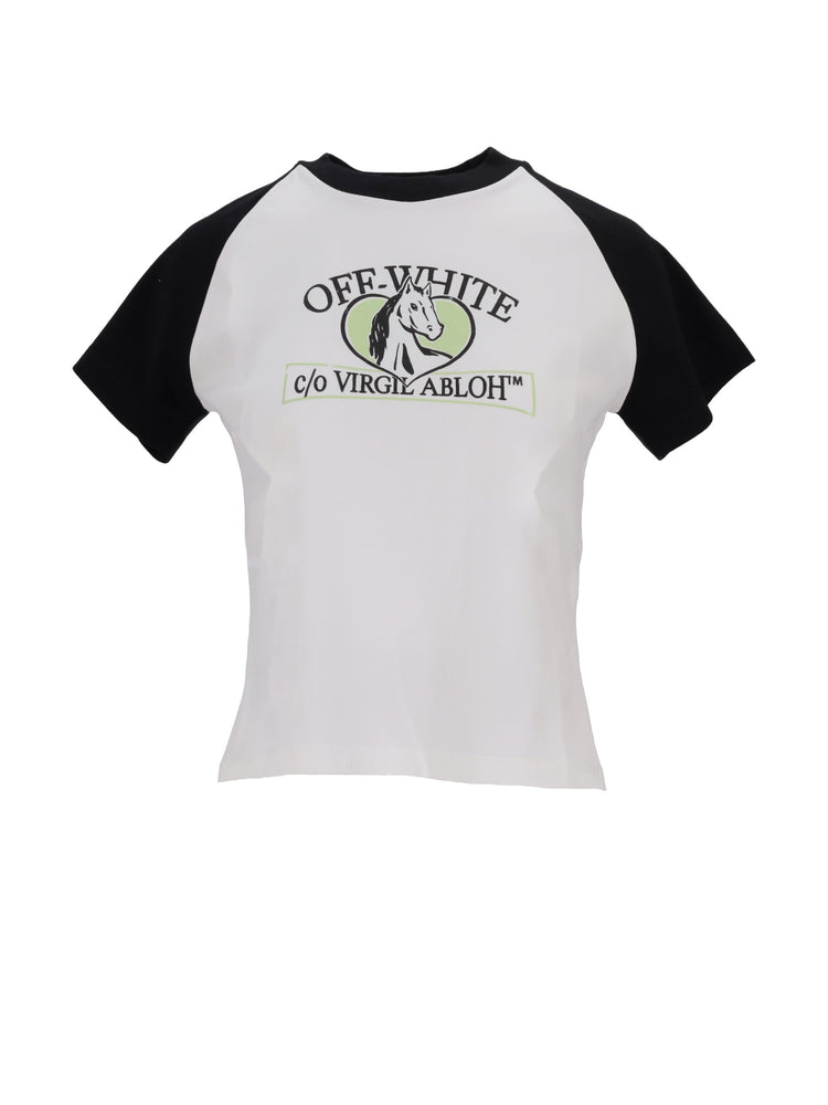 HORSE BILLBOARD RAGL FIT TEE WHITE - BLA