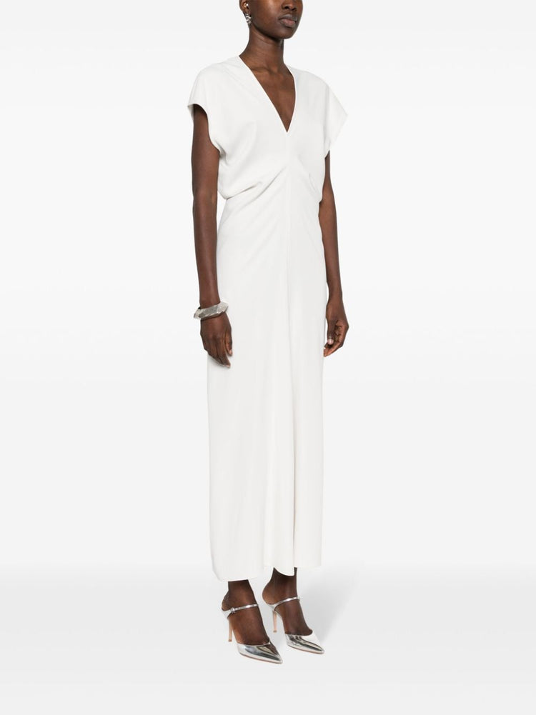 draped cady maxi dress