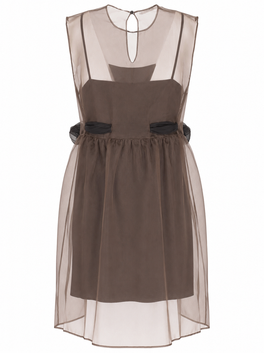 LA ROSE vestito con sottoveste MORO
