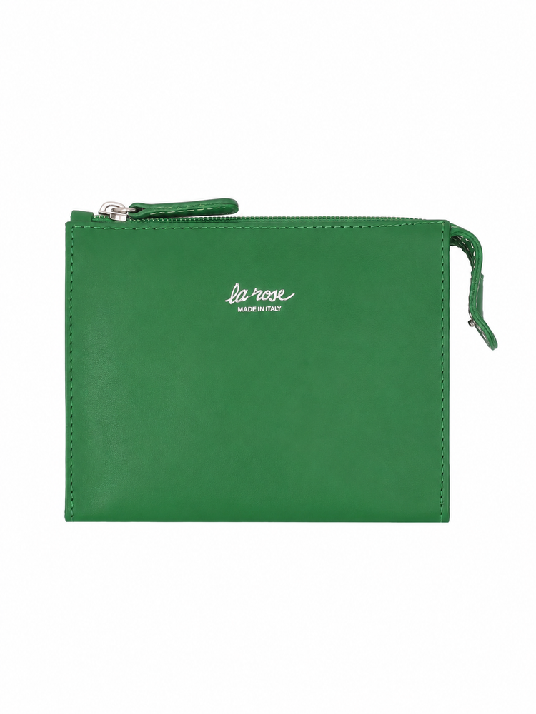minimal leather make-up bag