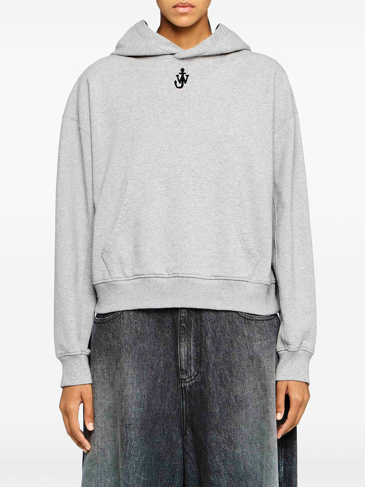 Anchor-embroidered hoodie