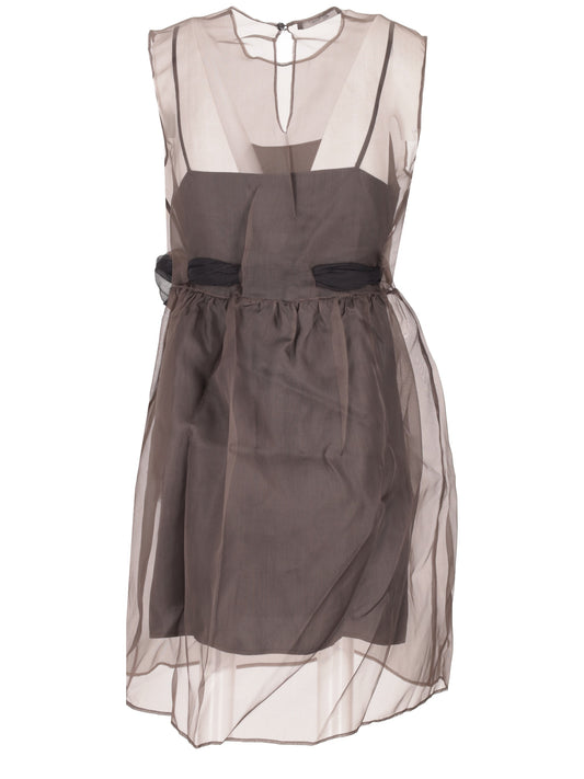 LA ROSE vestito con sottoveste MORO