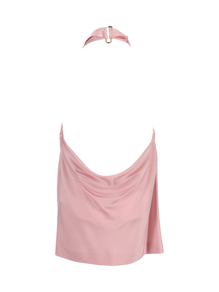 SATIN HALTERNECK TOP