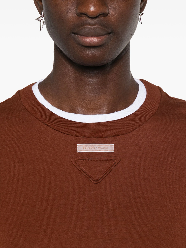 layered cotton T-shirt