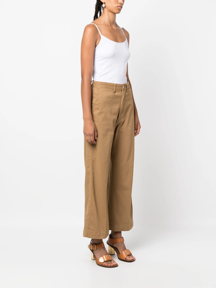 high-waisted cropped trousers