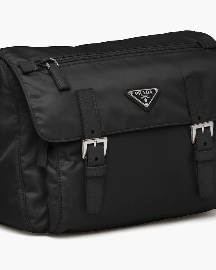 Re-Nylon triangle logo-plaque shoulder bag