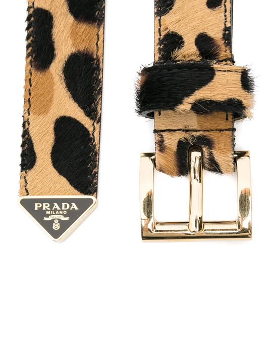 leopard-panel belt