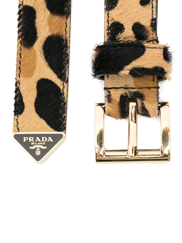 leopard-panel belt