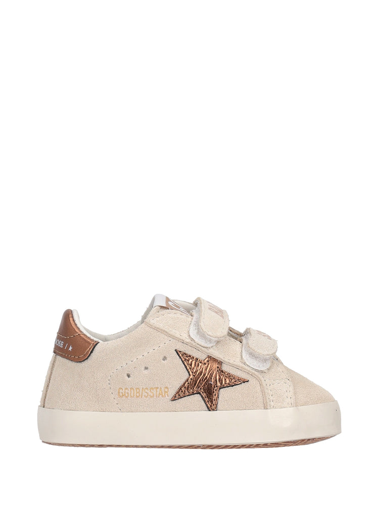 BABY SCHOOL SUEDE UPPER TOE AND STRAP LAMINATED STAR AND HEEL