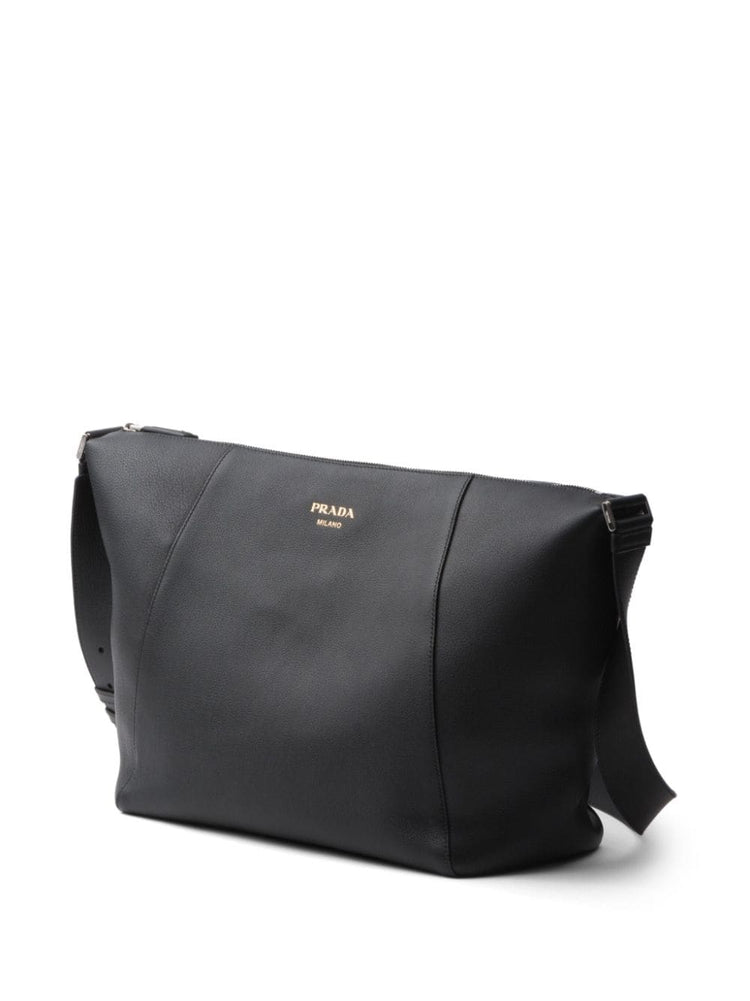logo-stamp leather shoulder bag