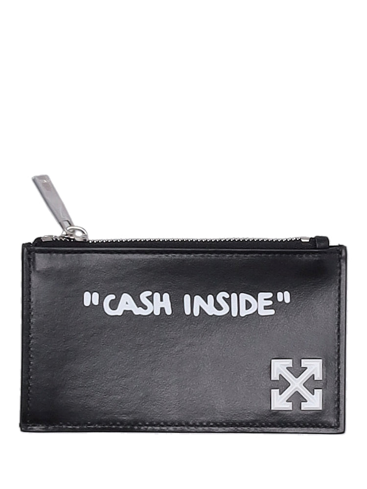 JITNEY QUOTE ZIPPED CARD CASE BLACK - WH