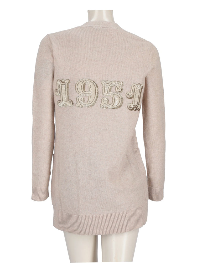 Virgin wool and cashmere cardigan with sequins