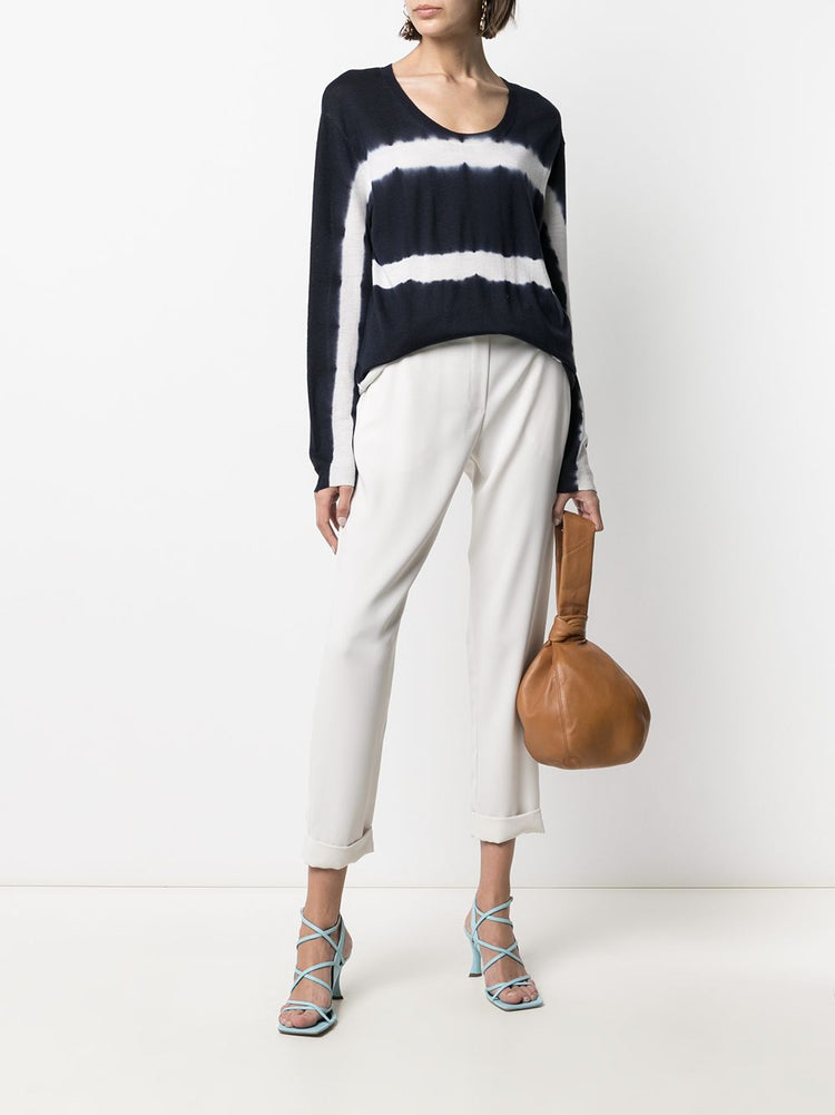 mid-rise tapered-leg trousers