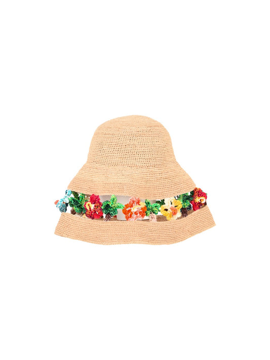 SEA NOMAD RAFFIA HAT SAND MULTICOLOR