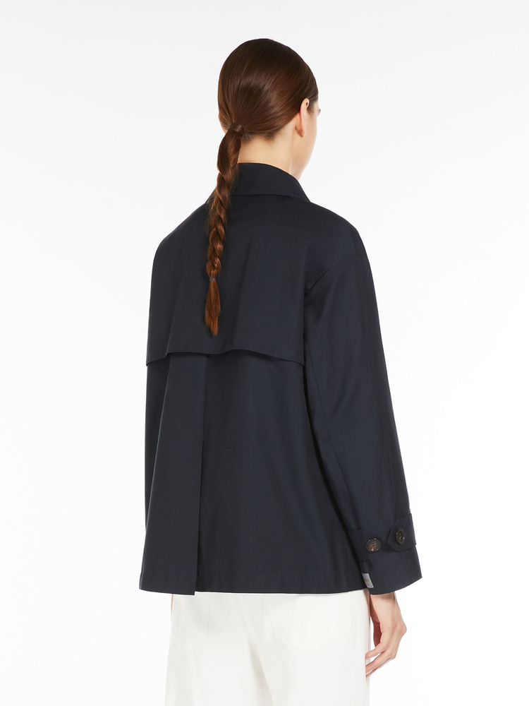 Zeno short trench coat in water-repellent twill