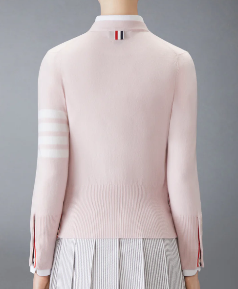 CLASSIC V-NECK CARDIGAN W/ 4 BAR IN CASHMERE