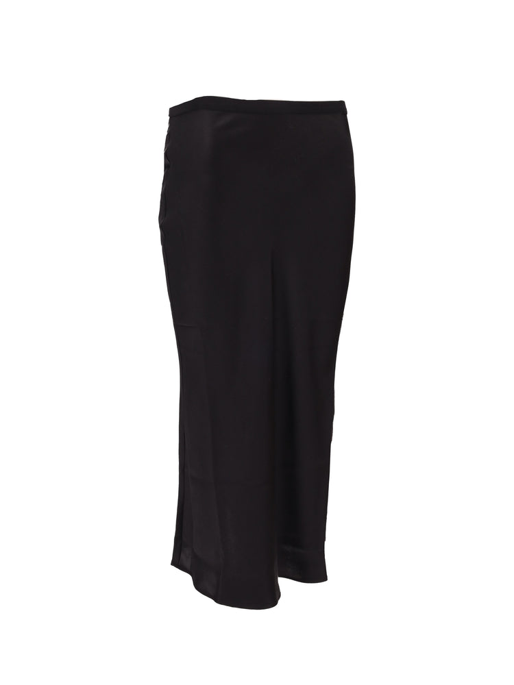 BAR SILK SKIRT - DEEP BROWN