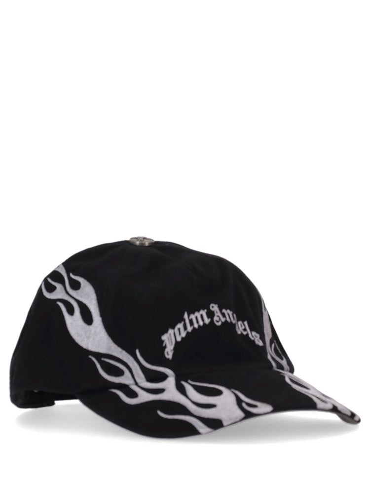 CURVED LOGO FLAMES CAP BLACK - LIGHT GRE