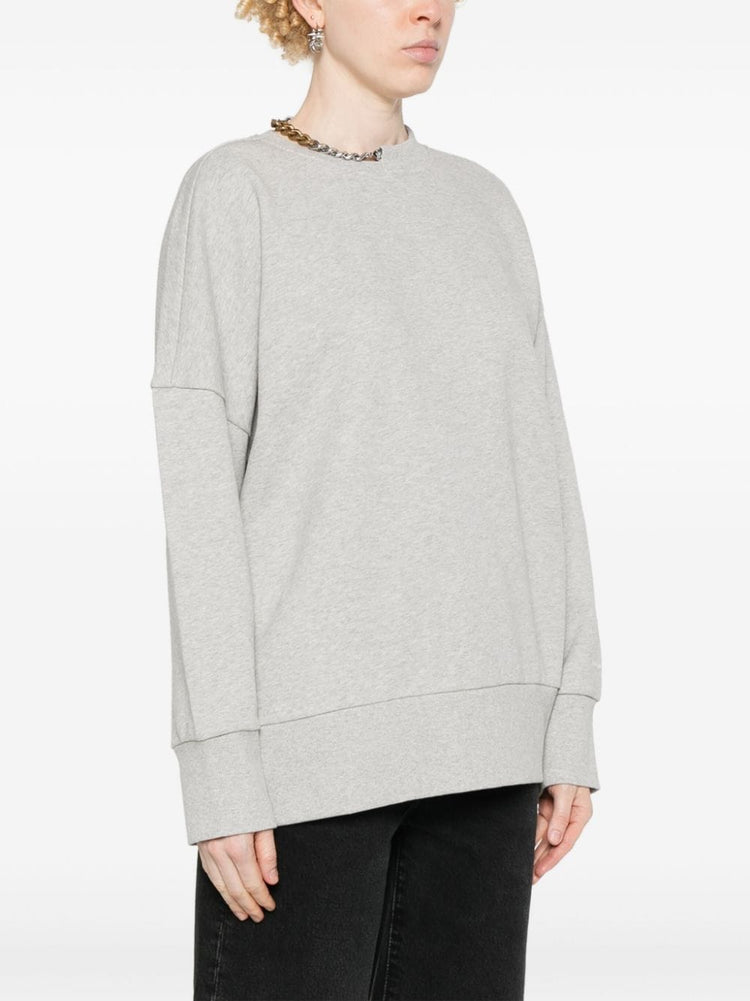 chain-link-detailing mélange sweatshirt