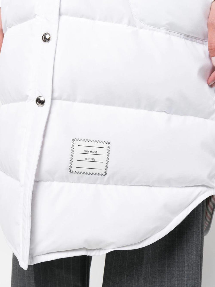 DOWN FILLED BELOW KNEE HOODED SHIRTDRESS W/ 4 BAR IN MILITARY RIPSTOP