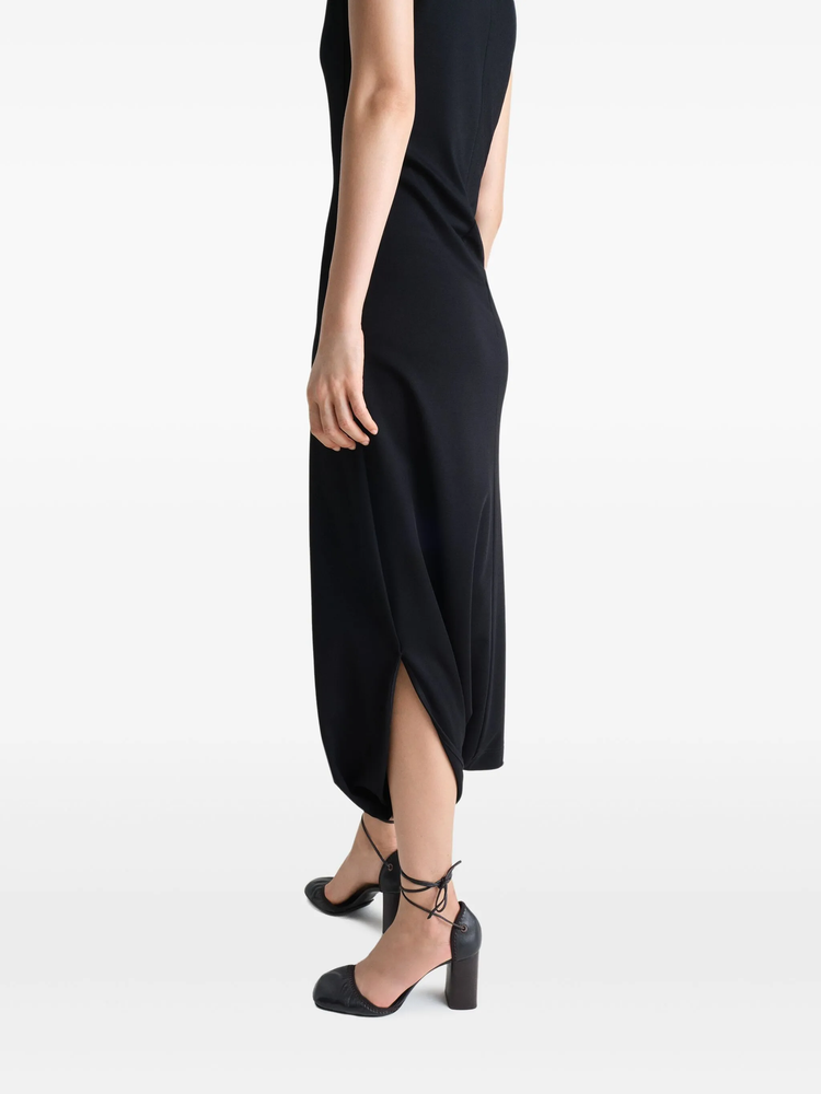twisted-hem midi dress