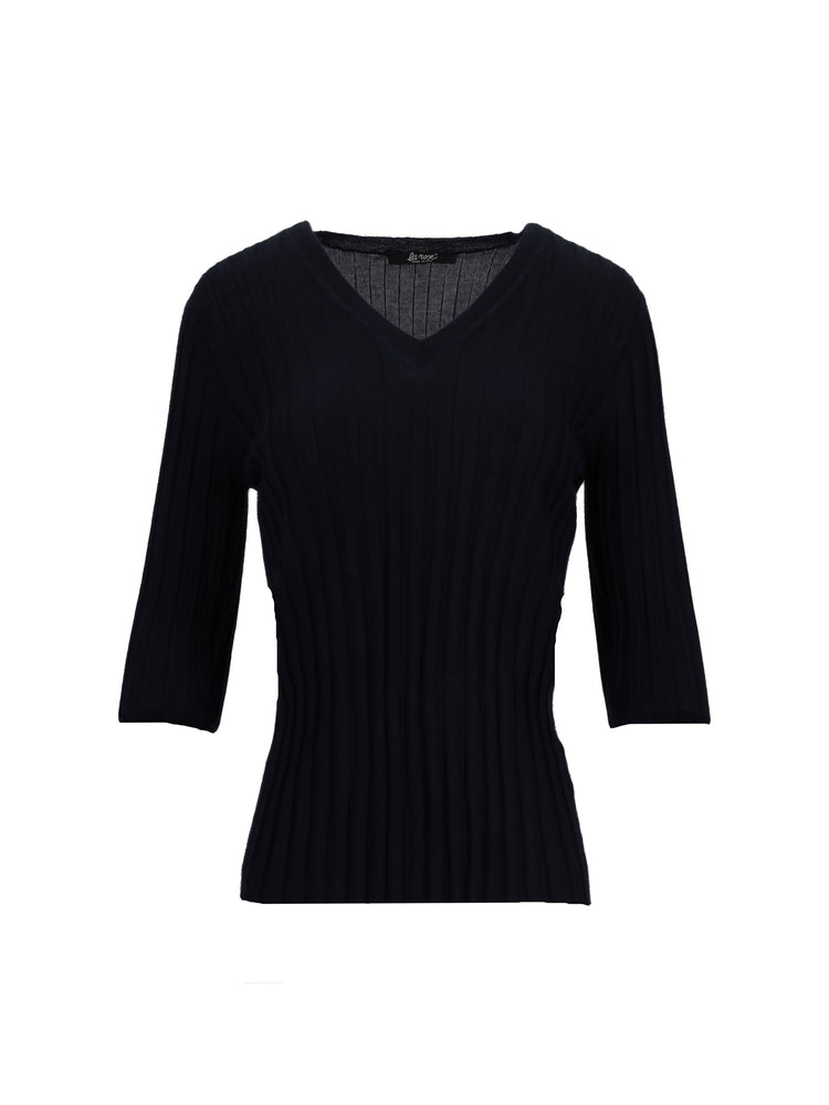 LA ROSE V neck cash/silk hot pink