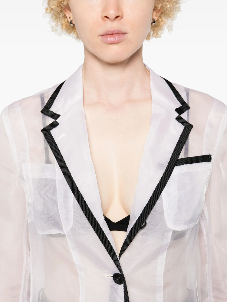 semi-sheer organza blazer