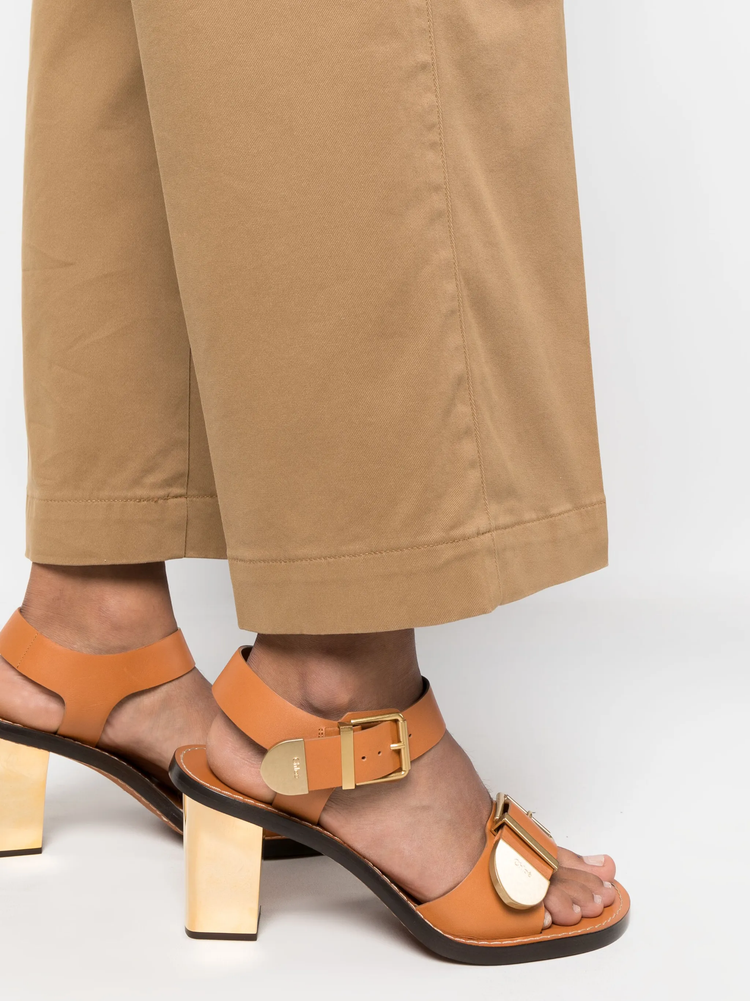 high-waisted cropped trousers